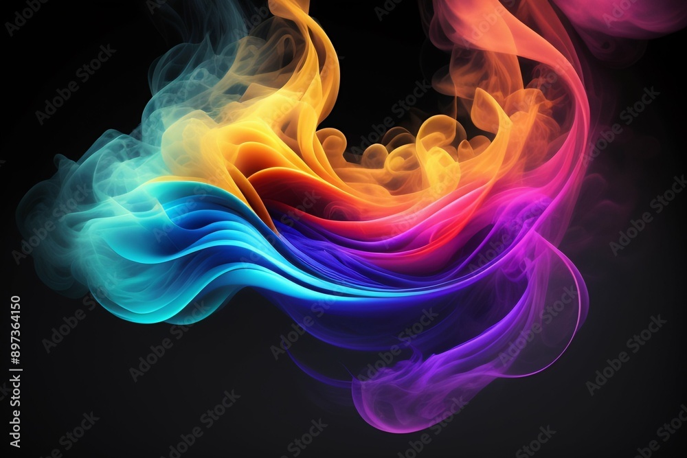 Abstract colorful ink and smoke waves Abstract colorful ink and smoke waves