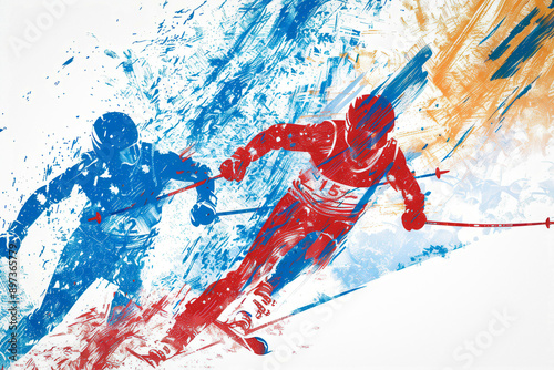 Minimalist Skiing Stick Fig...