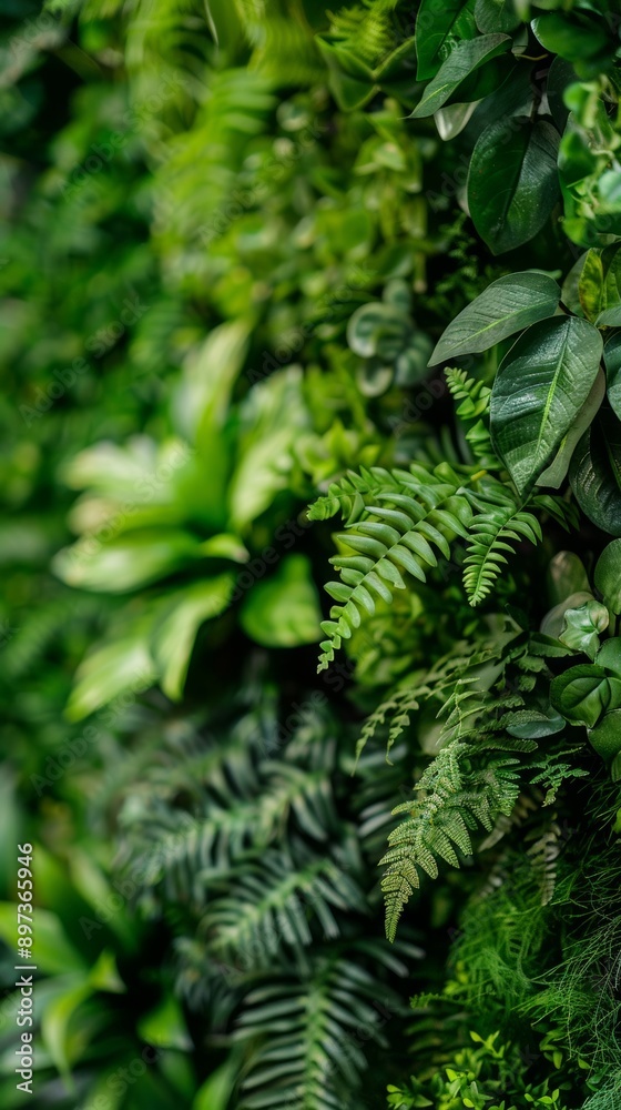 Close-up of lush green tropical foliage Close-up of lush green tropical foliage
