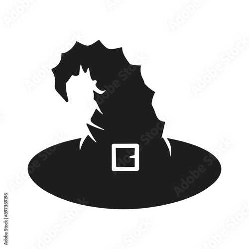 Classic Halloween witch hat vector for eerie artwork