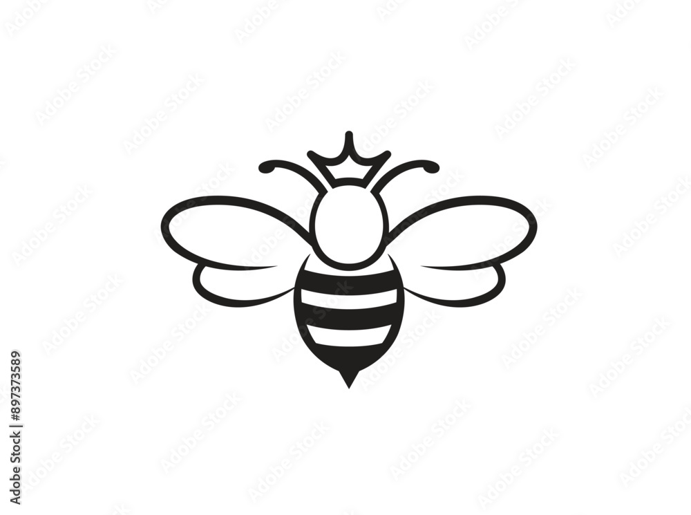 Creative Bumblebee Queen Insect Abstract Vector Logo Creative Bumblebee Queen Insect Abstract Vector Logo