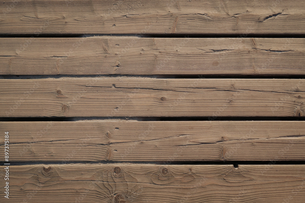 Fototapeta premium Old dark brown wooden background. Timber board tetxure