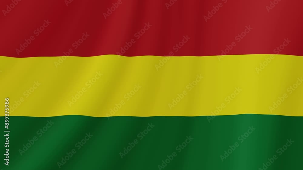 Bolivia Waving Flag. Realistic Flag Animation. Seamless Loop Background.	
