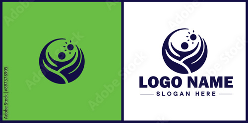 NGO icon Charitable group Voluntary agency Nonprofit organization flat logo sign symbol editable vector