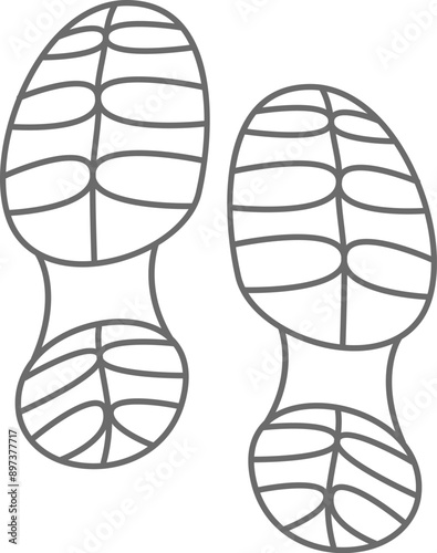 Footprints Of Sneakers Doodle