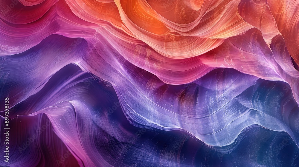 Fototapeta premium Vibrant Waves of Colorful Abstract Landscape