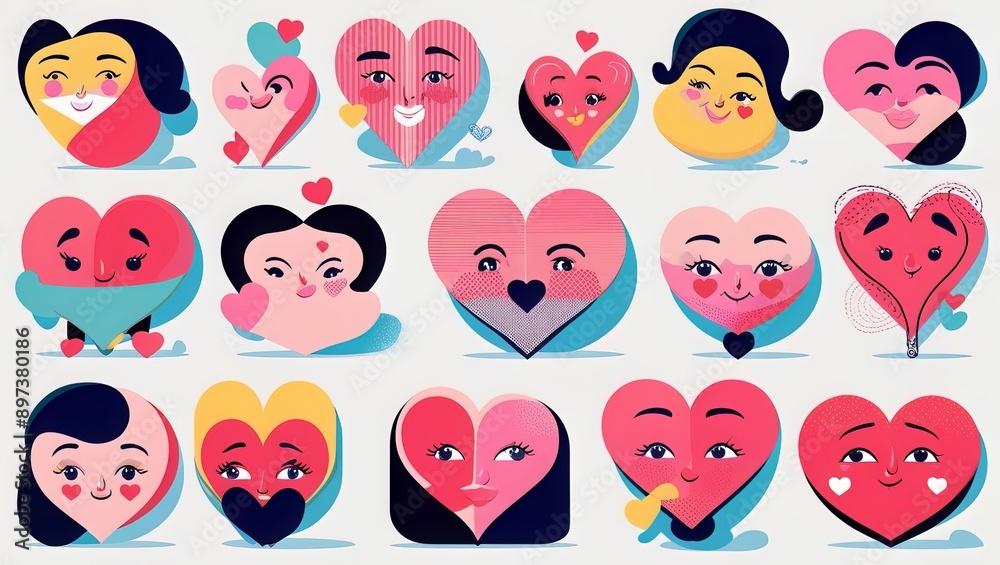 Vibrant flat vector love art Vibrant flat vector love art