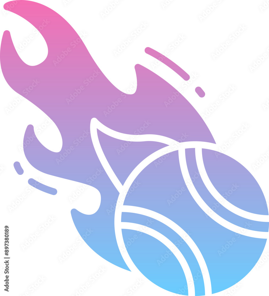 Obraz premium Fireball tennis icon