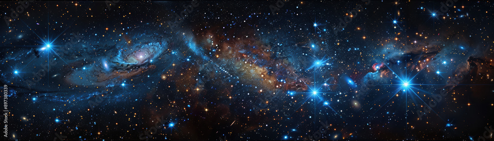 A stunning panoramic image of a distant galaxy, featuring vibrant stars and cosmic formations in deep space, highlighting the vastness of the universe. A stunning panoramic image of a distant galaxy, featuring vibrant stars and cosmic formations in deep space, highlighting the vastness of the universe.