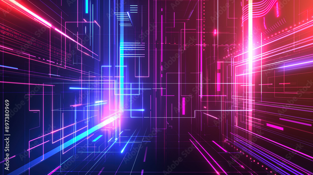 Abstract and futuristic neon space background Abstract and futuristic neon space background