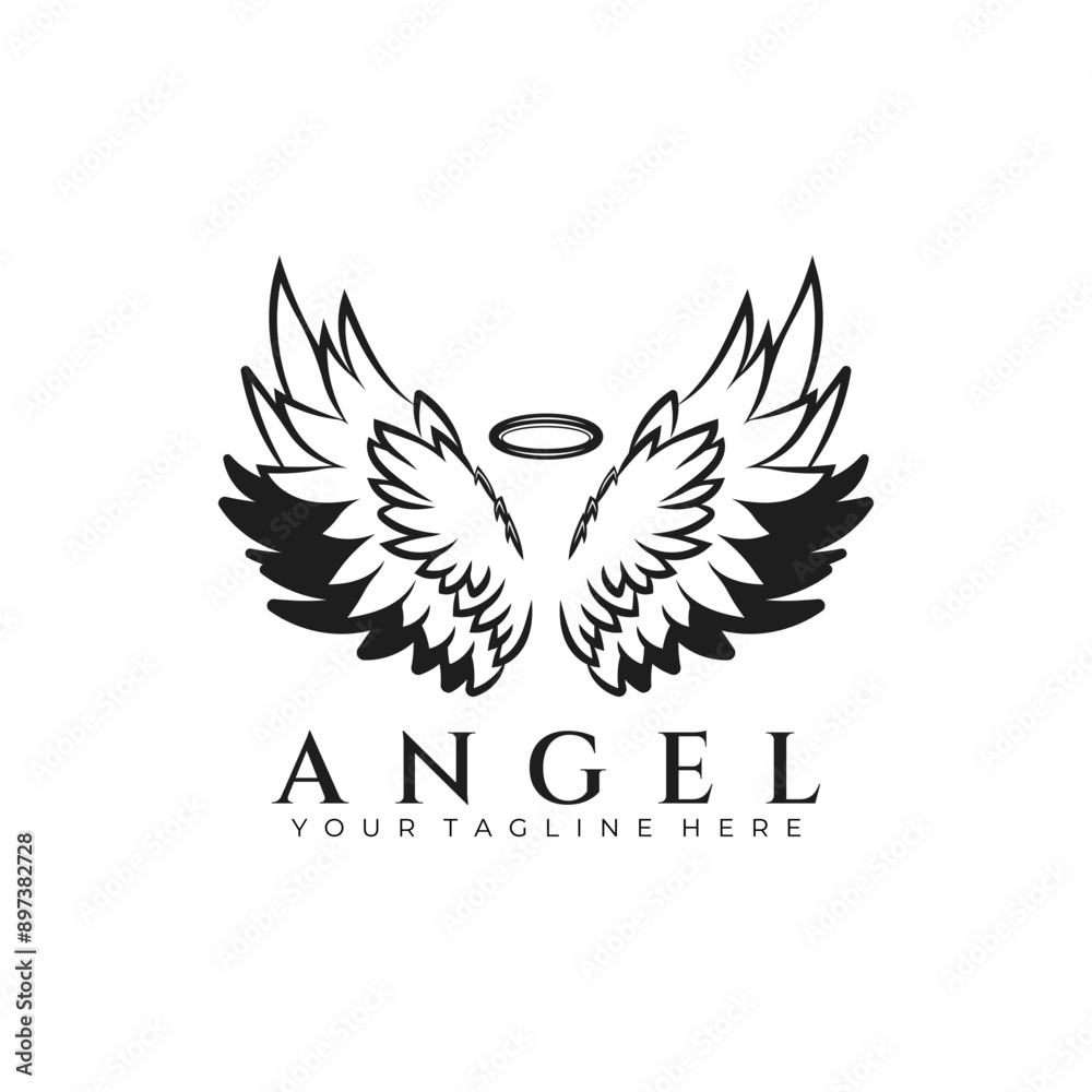 Fototapeta premium AAngel wing logo illustration vector designrt & Illustration