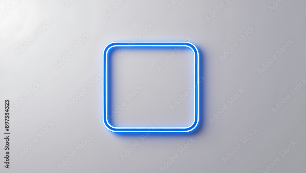 A neon pink square with a white border A neon pink square with a white border