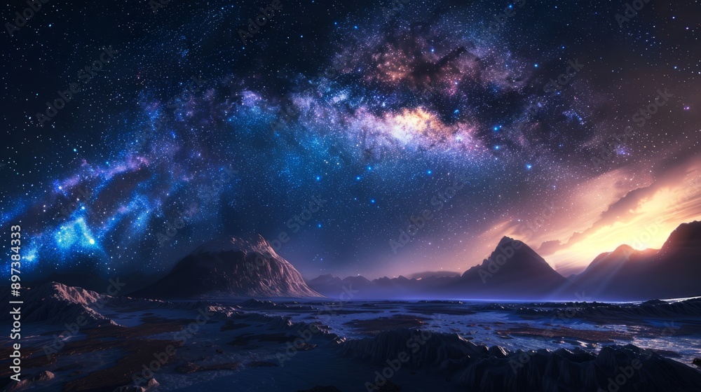 Naklejka premium ancient civilization that interprets the Milky Way as a pathway to the gods.