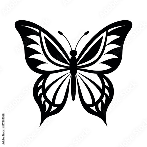 Different butterflies silhouette vector illustration art