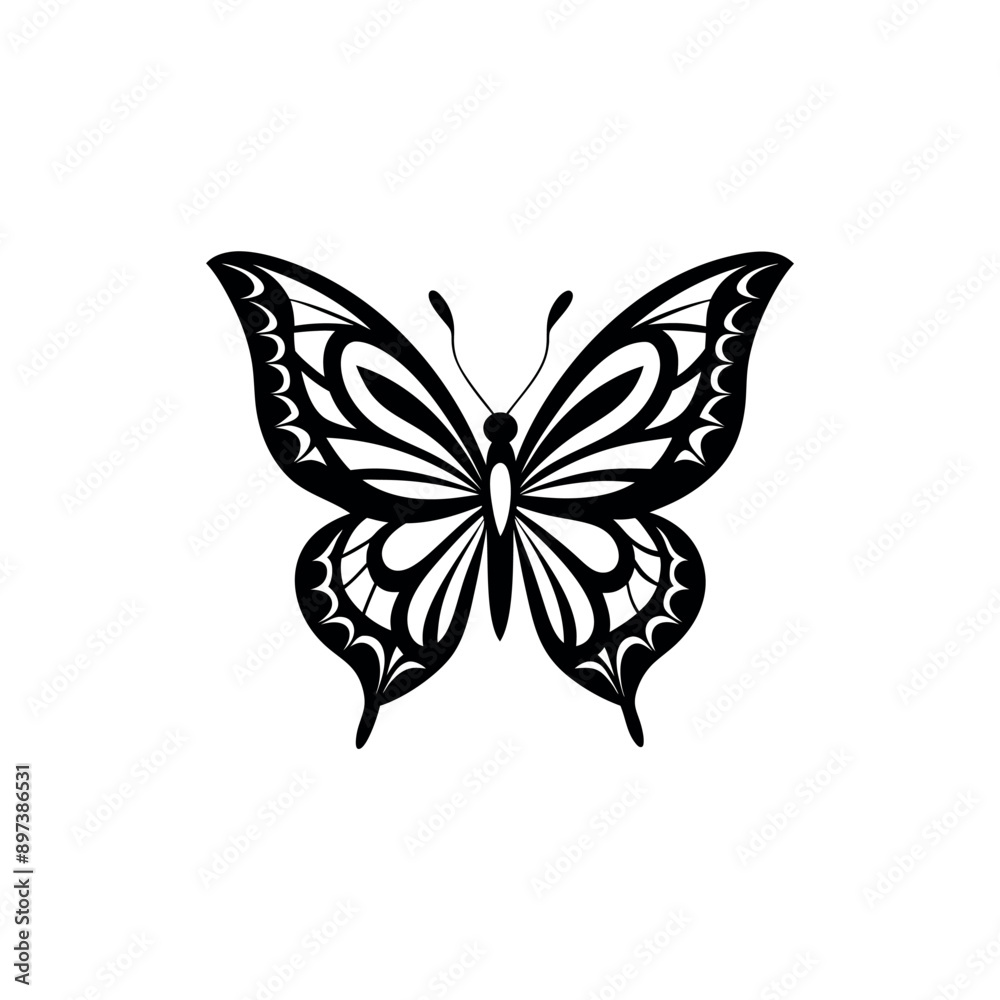 Different butterflies silhouette vector illustration art Different butterflies silhouette vector illustration art