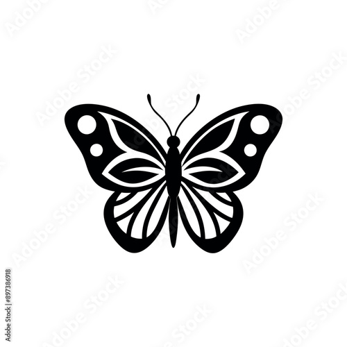 Different butterflies silhouette vector illustration art