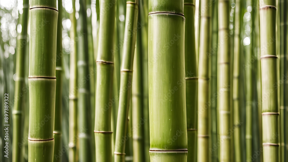 Bamboo stalks with visible joints and texture. Generative AI Bamboo stalks with visible joints and texture. Generative AI
