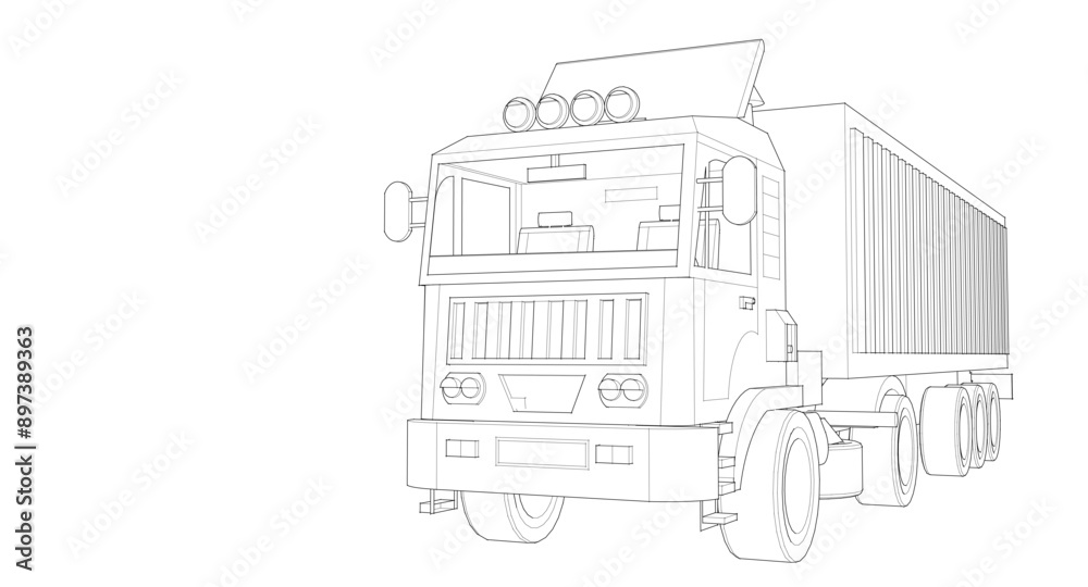 truck sketch symbol 3d illustration truck sketch symbol 3d illustration