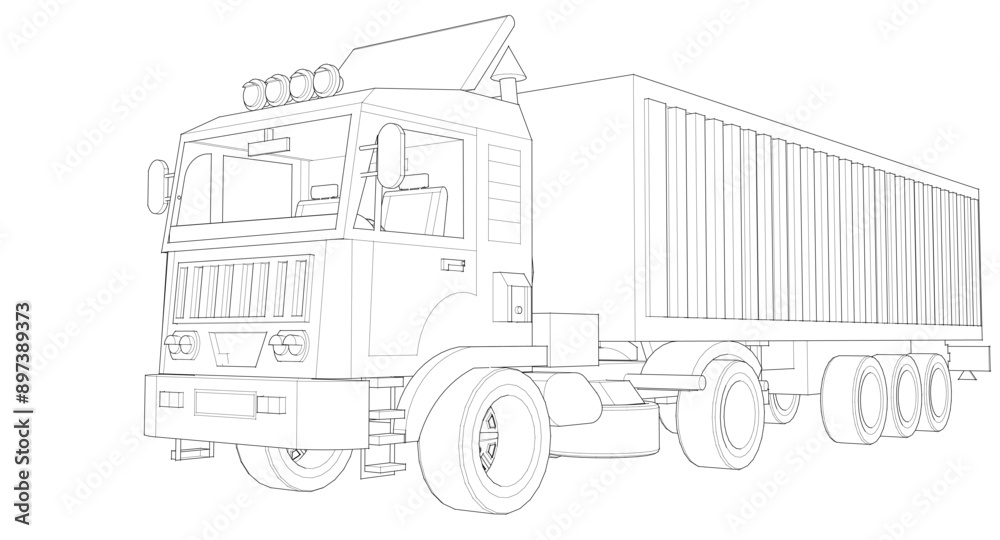 truck sketch symbol 3d illustration truck sketch symbol 3d illustration