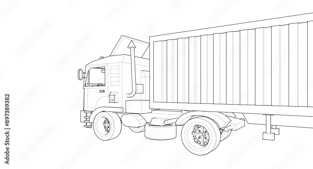 truck sketch symbol 3d illustration truck sketch symbol 3d illustration