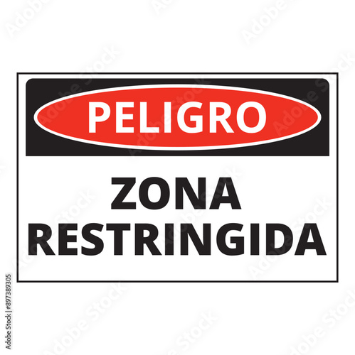 Cartel de peligro zona restringida. Solo personal autorizado. Vector