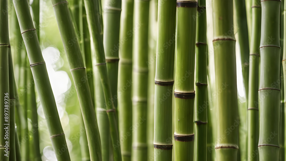 Bamboo stalks with visible joints and texture. Generative AI Bamboo stalks with visible joints and texture. Generative AI