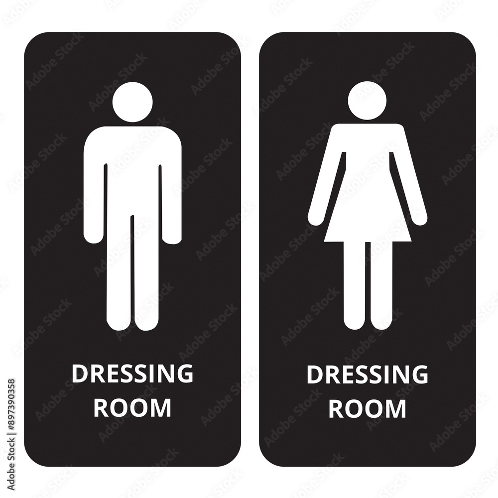 Icono de vestido hombre y mujer sobre un fondo blanco. Vista de frente y de cerca. Icono de vestido hombre y mujer sobre un fondo blanco. Vista de frente y de cerca.