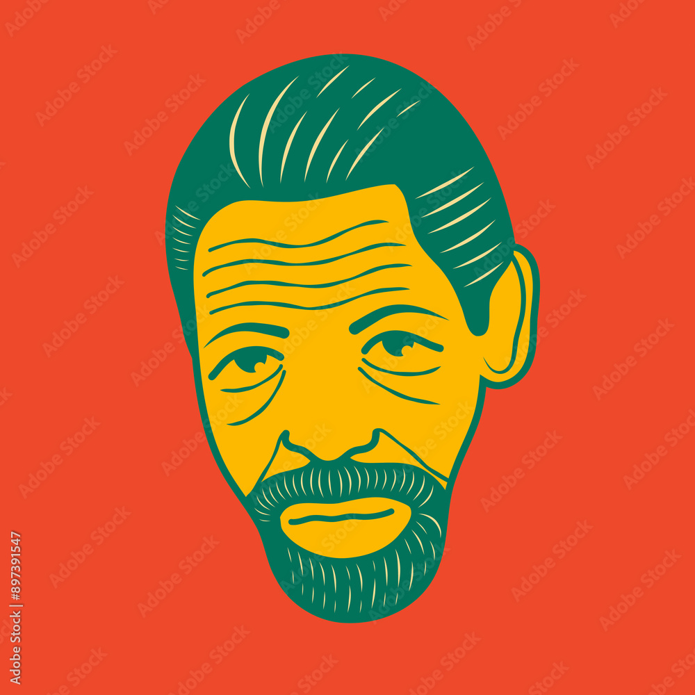 Old man face avatar illustration graphic design 51 Old man face avatar illustration graphic design 51