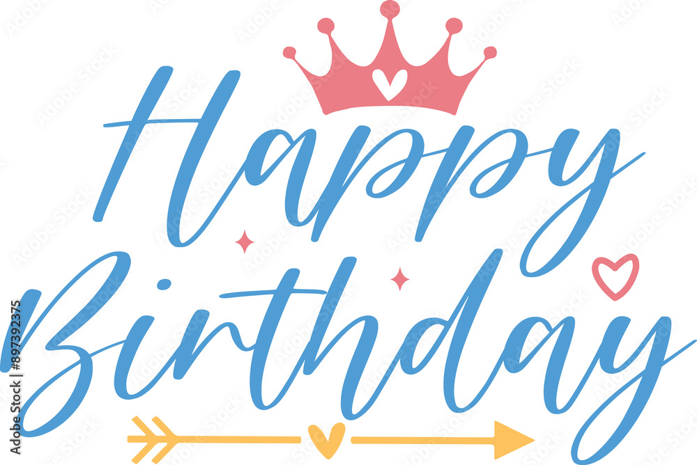 Happy Birthday typography design on plain white transparent isolated background for card, shirt, hoodie, sweatshirt, apparel, tag, mug, icon, poster or badge Happy Birthday typography design on plain white transparent isolated background for card, shirt, hoodie, sweatshirt, apparel, tag, mug, icon, poster or badge