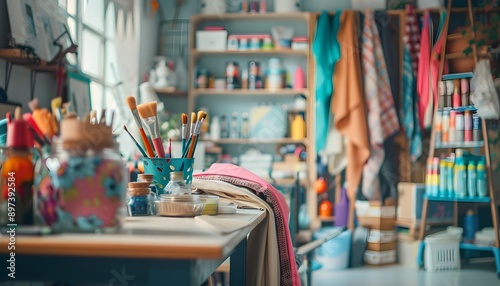 Messy Art Studio Interior