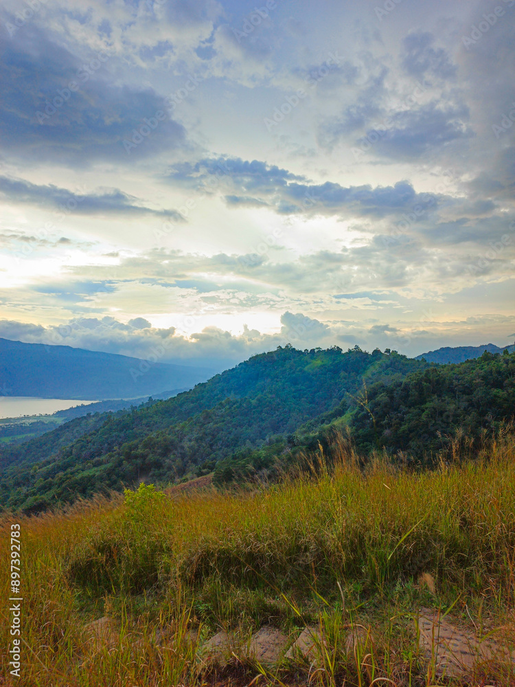 Beautiful view of Lake Singkarak from the top of Aua Sarumpun, West Sumatra Beautiful view of Lake Singkarak from the top of Aua Sarumpun, West Sumatra