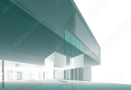 3d rendering of a modern building