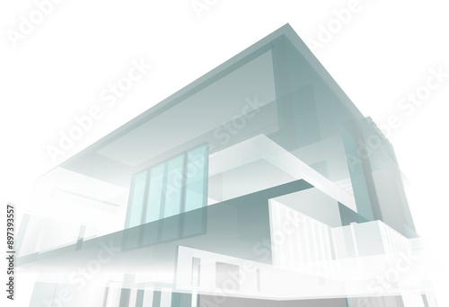 Foto 3d rendering of a modern building