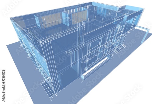 3d rendering of a modern building