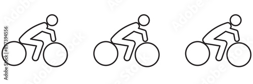 A bicycle icon for an urban environment. A modern bike, a set of icons. Bicycle parking on a special territory. 