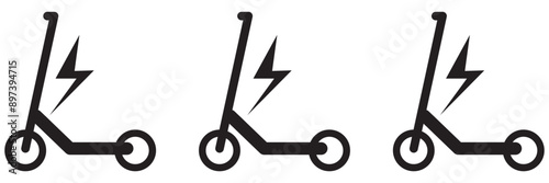 A bicycle icon for an urban environment. A modern bike, a set of icons. Bicycle parking on a special territory. 