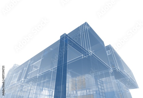 3d rendering of a modern building