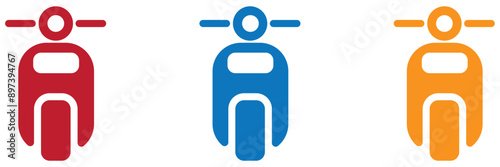 A bicycle icon for an urban environment. A modern bike, a set of icons. Bicycle parking on a special territory. 