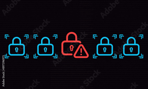 bad protection from hacker attack, cybersecurity concept, data protection or firewall