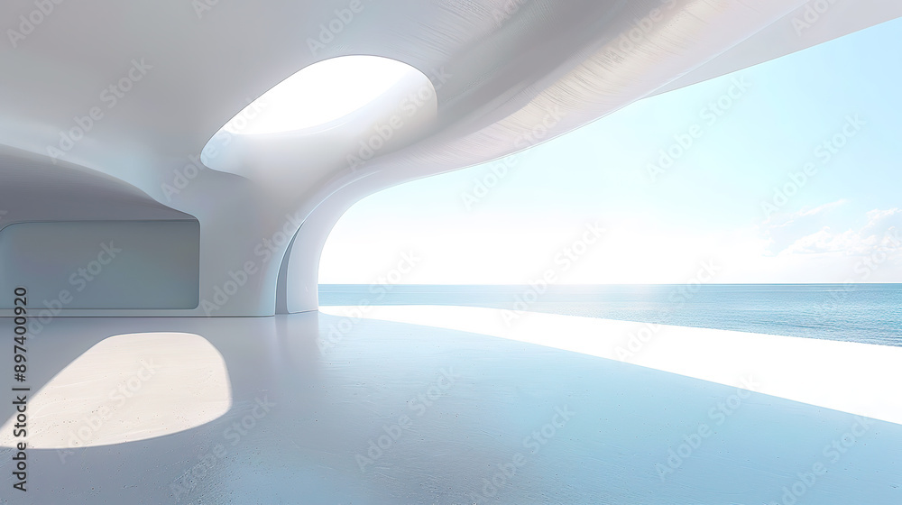 Minimalist abstract modern architecture by the seaside Minimalist abstract modern architecture by the seaside