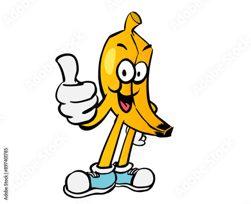 Banana mascot vector illustration