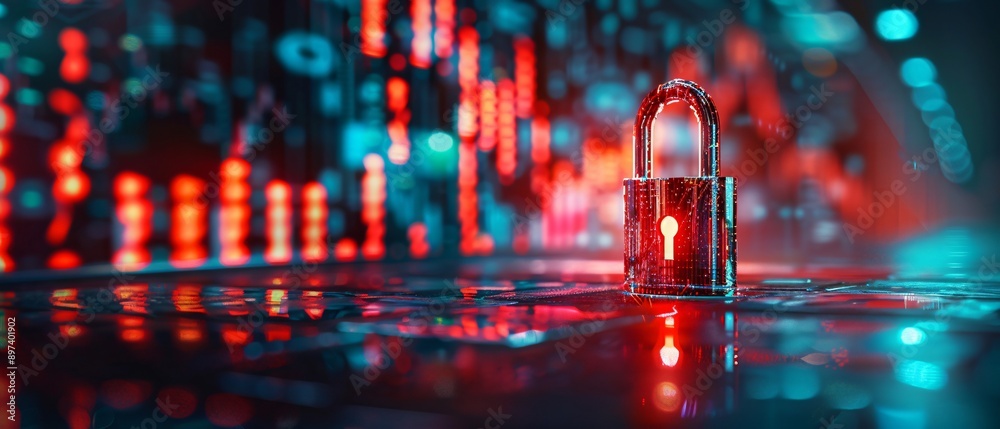 Secure Your Investments with Padlock and Stock Chart Financial Protection and Growth Concept Secure Your Investments with Padlock and Stock Chart Financial Protection and Growth Concept