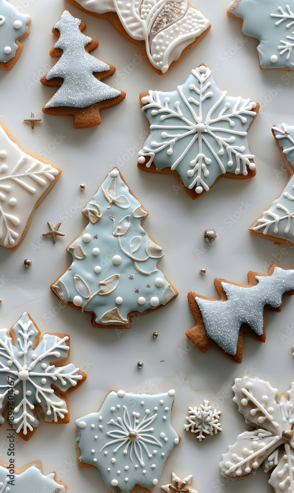 Fototapeta premium cookies and bread in an illustrator doodle graphic style