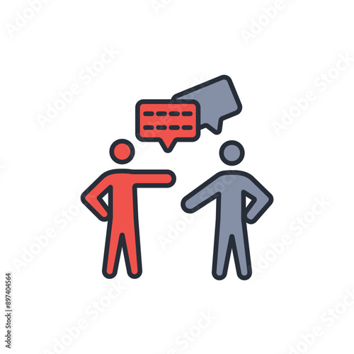 debate icon. vector.Editable stroke.linear style sign for use web design,logo.Symbol illustration.