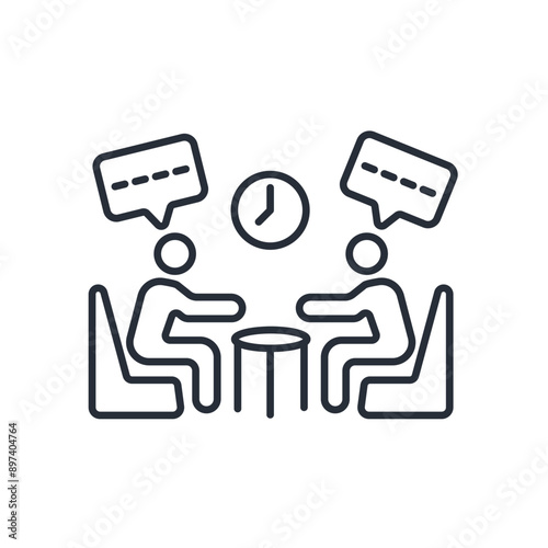 deliberation icon. vector.Editable stroke.linear style sign for use web design,logo.Symbol illustration.