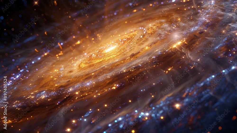 Naklejka premium Celestial Swirls: A Captivating Cosmic Explosion