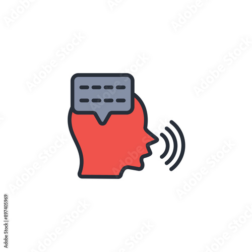 speak icon. vector.Editable stroke.linear style sign for use web design,logo.Symbol illustration.