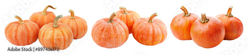 Wallpaper Mural Collection of orange pumpkins and autumn leaves isolated on white or transparent background Torontodigital.ca
