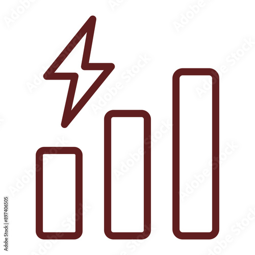 Intensity Vector Line Maroon Icon Design