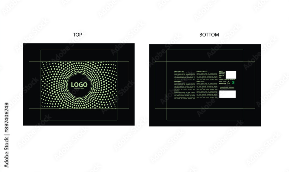 Fototapeta premium Packaging design, luxury perfume gift box with die line . Illustration vector.